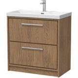 Hudson Reed Lille 800mm Freestanding 2 Drawer Vanity Unit & Basin Antique Oak LIL2735E