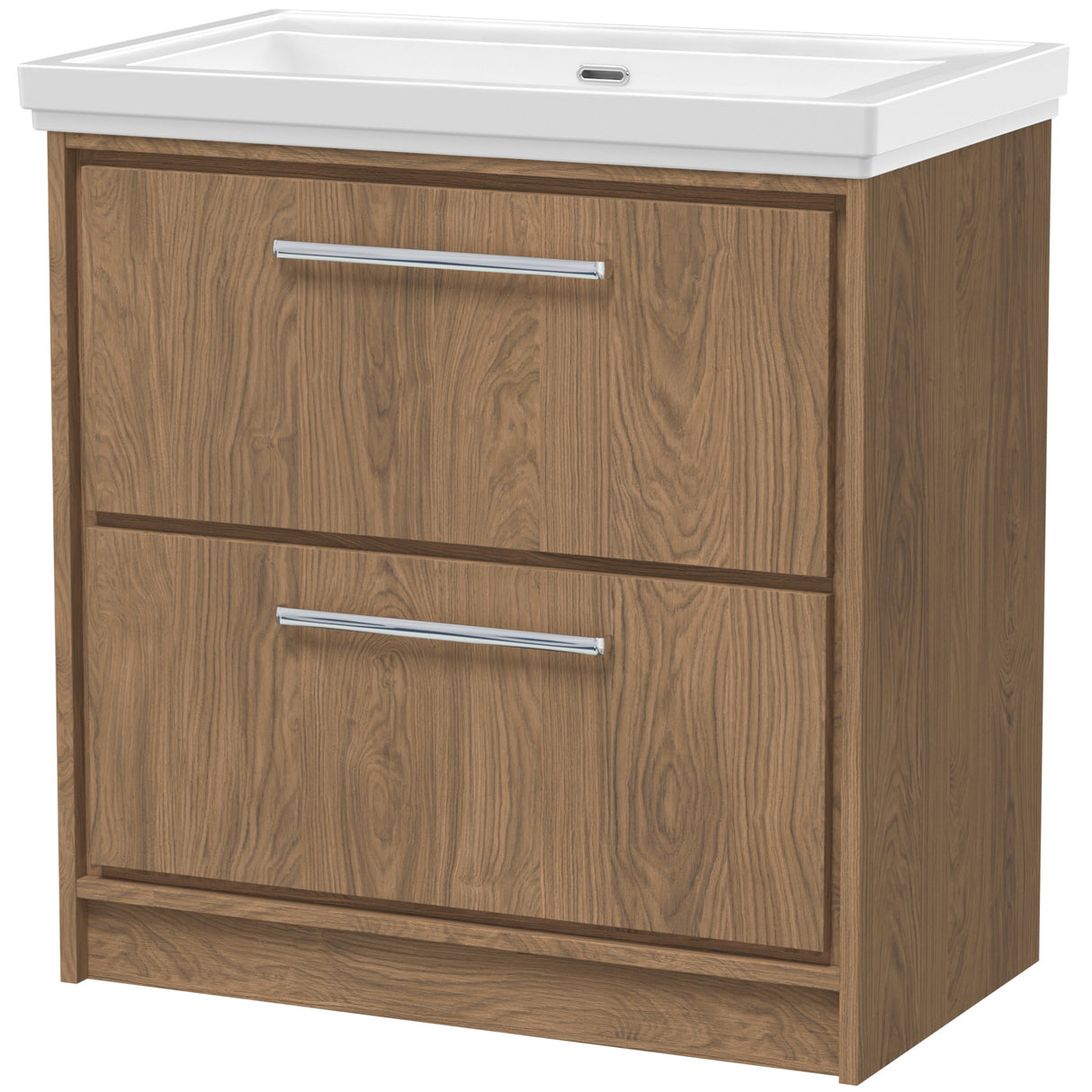 Hudson Reed Lille 800mm Freestanding 2 Drawer Vanity Unit & Basin Antique Oak LIL2735H