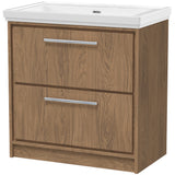 Hudson Reed Lille 800mm Freestanding 2 Drawer Vanity Unit & Basin Antique Oak LIL2735H