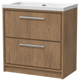 Hudson Reed Lille 800mm Freestanding 2 Drawer Vanity Unit & Basin Antique Oak LIL2735K