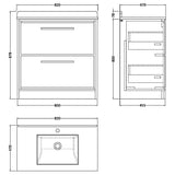 Hudson Reed Lille 800mm Freestanding 2 Drawer Vanity Unit & Basin Antique Oak LIL2735WS1 LD