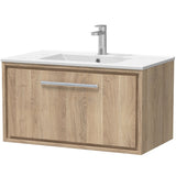 Hudson Reed Lille 800mm Wall Hung 1 Drawer Vanity Unit & Basin Bleached Oak LIL3025C