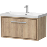 Hudson Reed Lille 800mm Wall Hung 1 Drawer Vanity Unit & Basin Bleached Oak LIL3025E