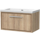 Hudson Reed Lille 800mm Wall Hung 1 Drawer Vanity Unit & Basin Bleached Oak LIL3025K