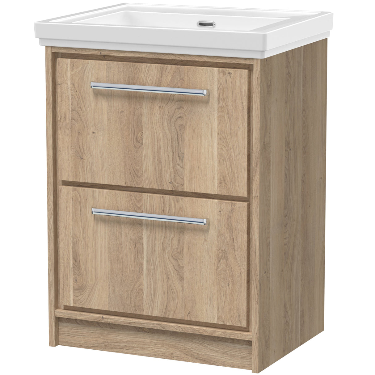 Hudson Reed Lille 600mm Freestanding 2 Drawer Vanity Unit & Basin Bleached Oak LIL3033H