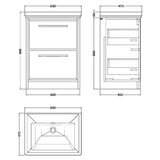 Hudson Reed Lille 600mm Freestanding 2 Drawer Vanity Unit & Basin Bleached Oak LIL3033H LD