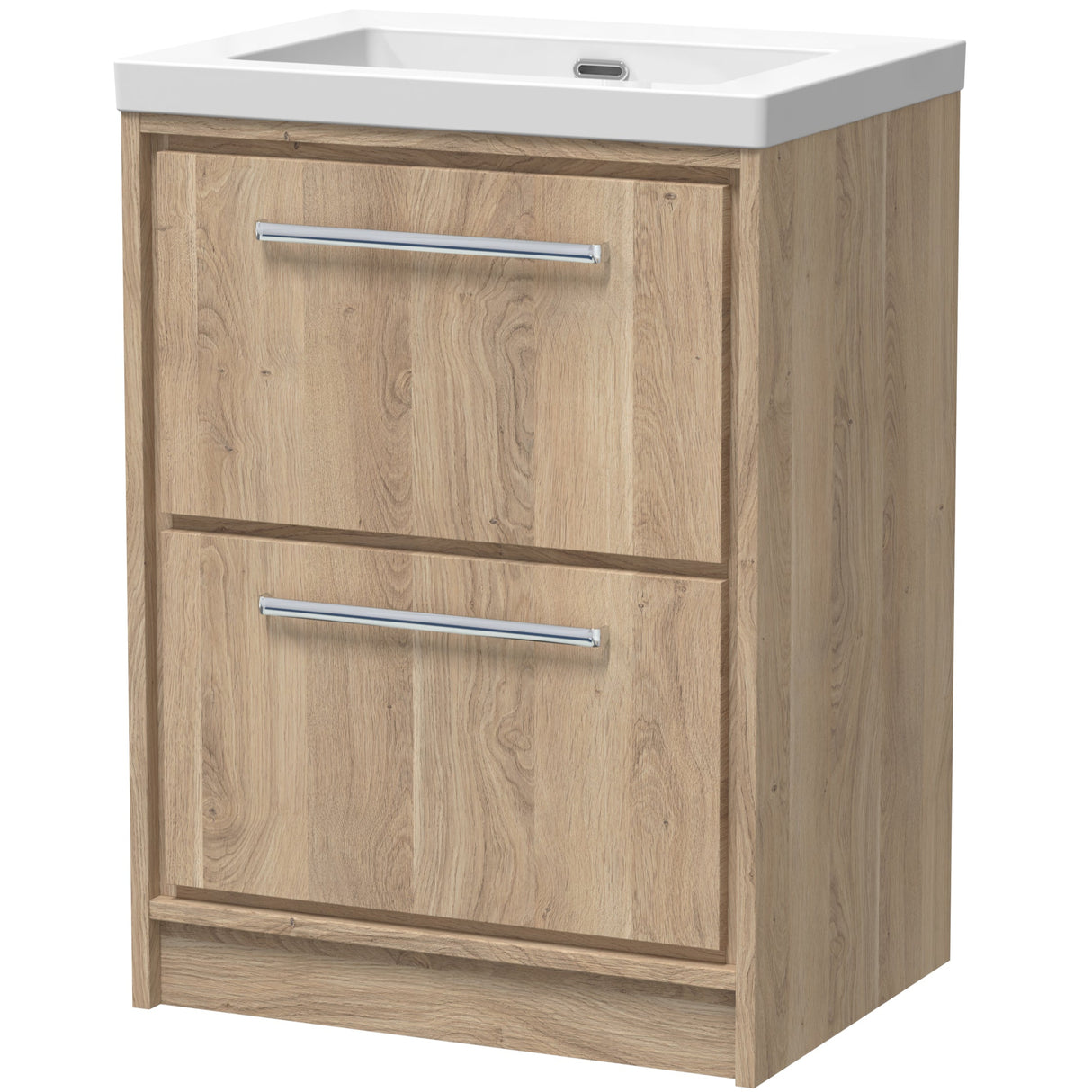 Hudson Reed Lille 600mm Freestanding 2 Drawer Vanity Unit & Basin Bleached Oak LIL3033K
