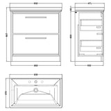 Hudson Reed Lille 800mm Freestanding 2 Drawer Vanity Unit & Basin Bleached Oak LIL3035B LD