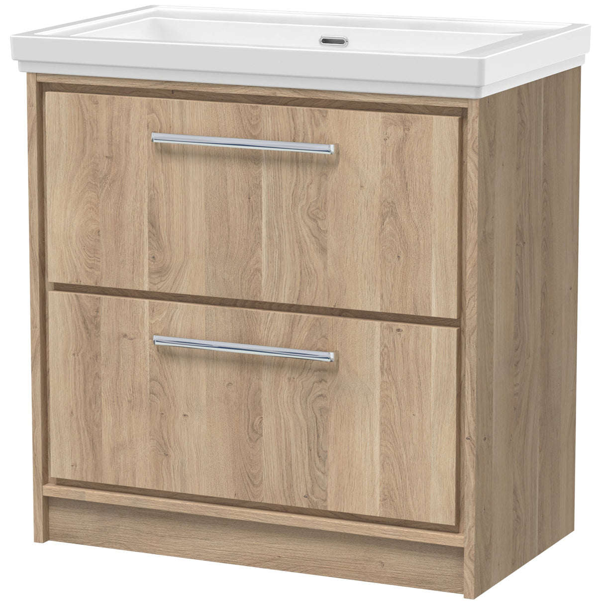 Hudson Reed Lille 800mm Freestanding 2 Drawer Vanity Unit & Basin Bleached Oak LIL3035H
