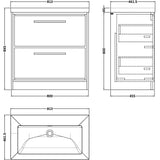 Hudson Reed Lille 800mm Freestanding 2 Drawer Vanity Unit & Basin Bleached Oak LIL3035K LD