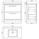 Hudson Reed Lille 800mm Freestanding 2 Drawer Vanity Unit & Basin Bleached Oak LIL3035WS1 LD