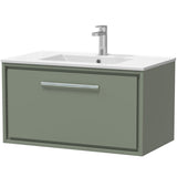 Hudson Reed Lille 800mm Wall Hung 1 Drawer Vanity Unit & Basin Fern Green LIL3125C