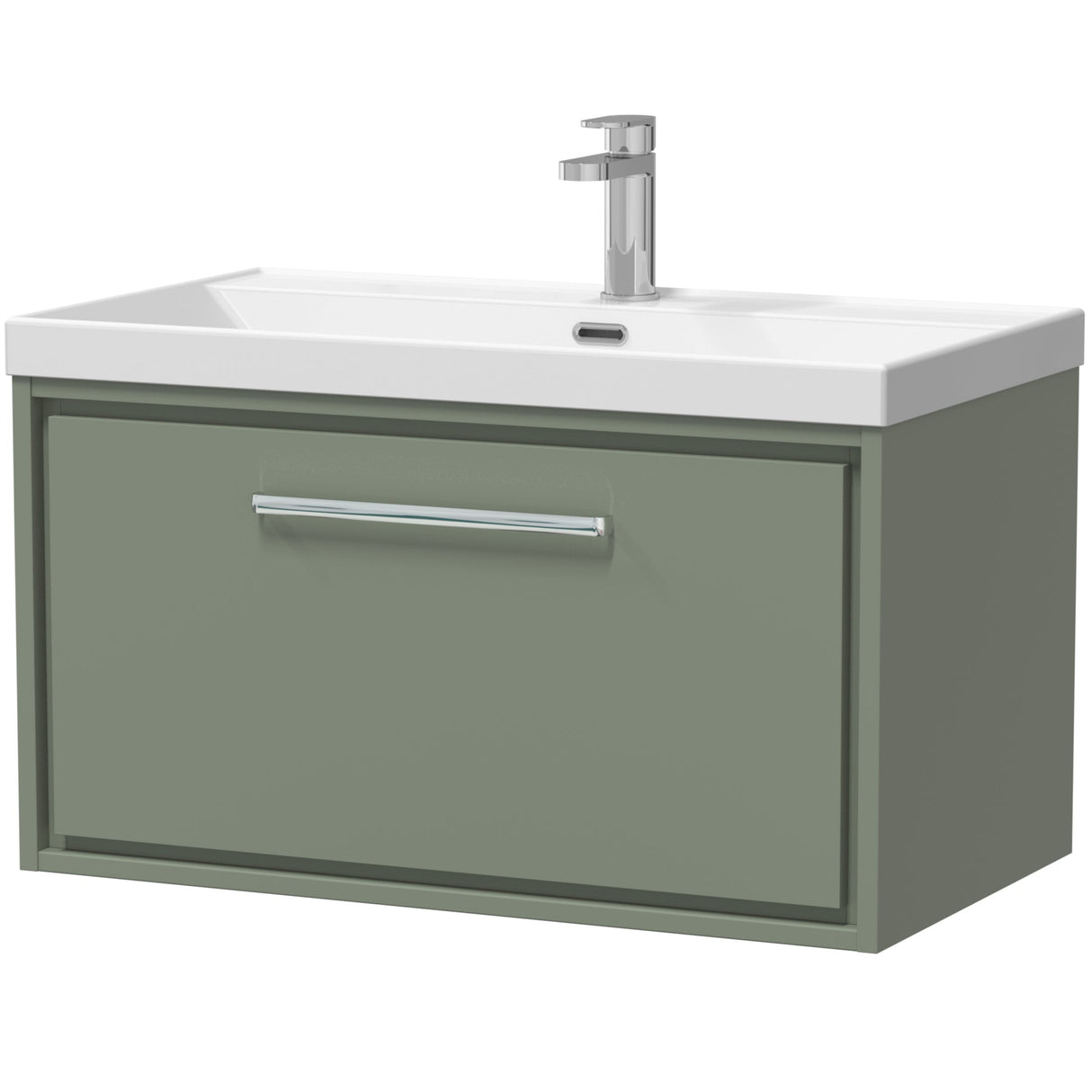 Hudson Reed Lille 800mm Wall Hung 1 Drawer Vanity Unit & Basin Fern Green LIL3125E