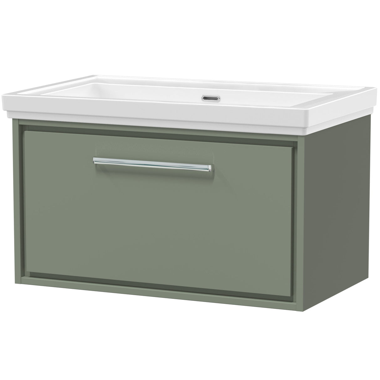Hudson Reed Lille 800mm Wall Hung 1 Drawer Vanity Unit & Basin Fern Green LIL3125H