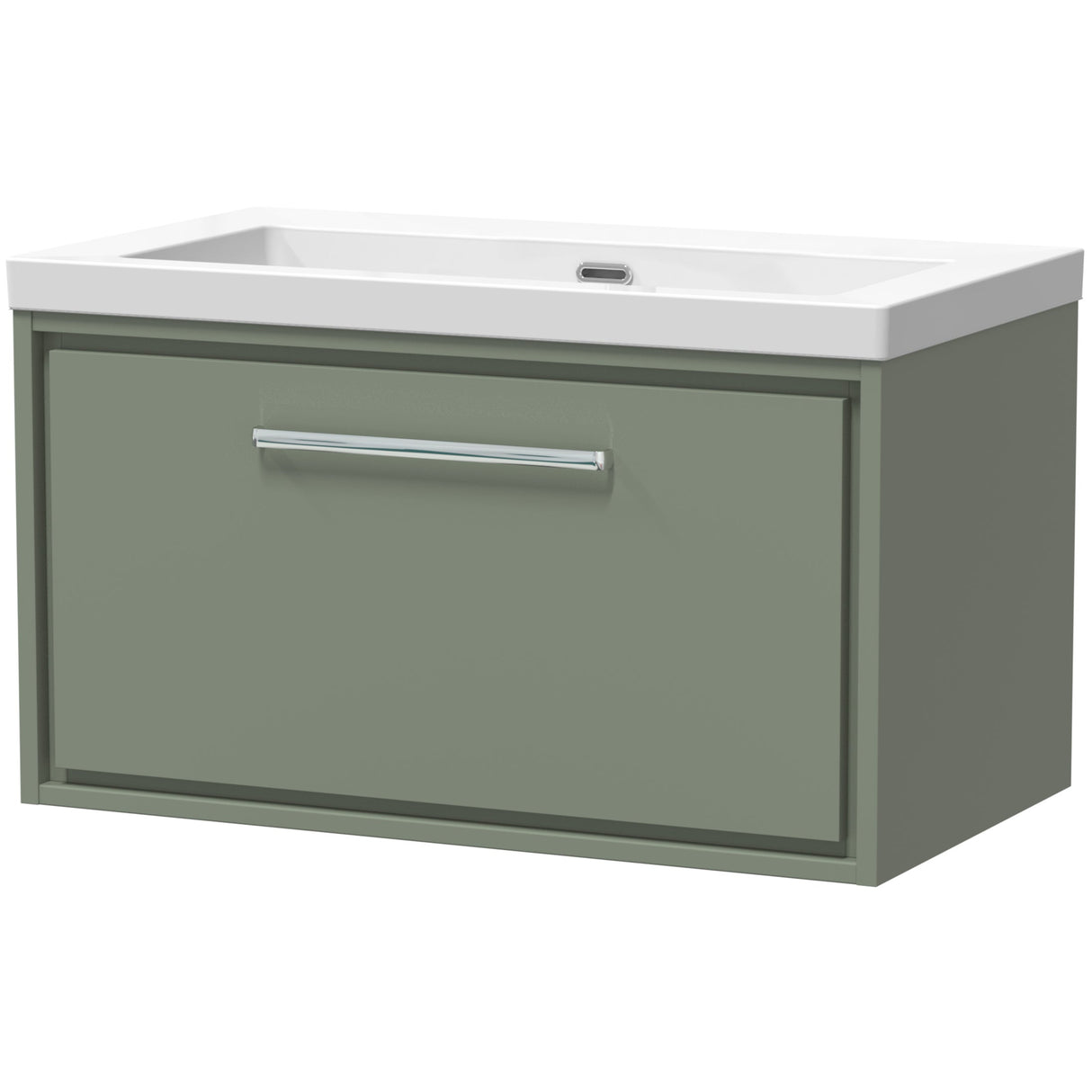 Hudson Reed Lille 800mm Wall Hung 1 Drawer Vanity Unit & Basin Fern Green LIL3125K