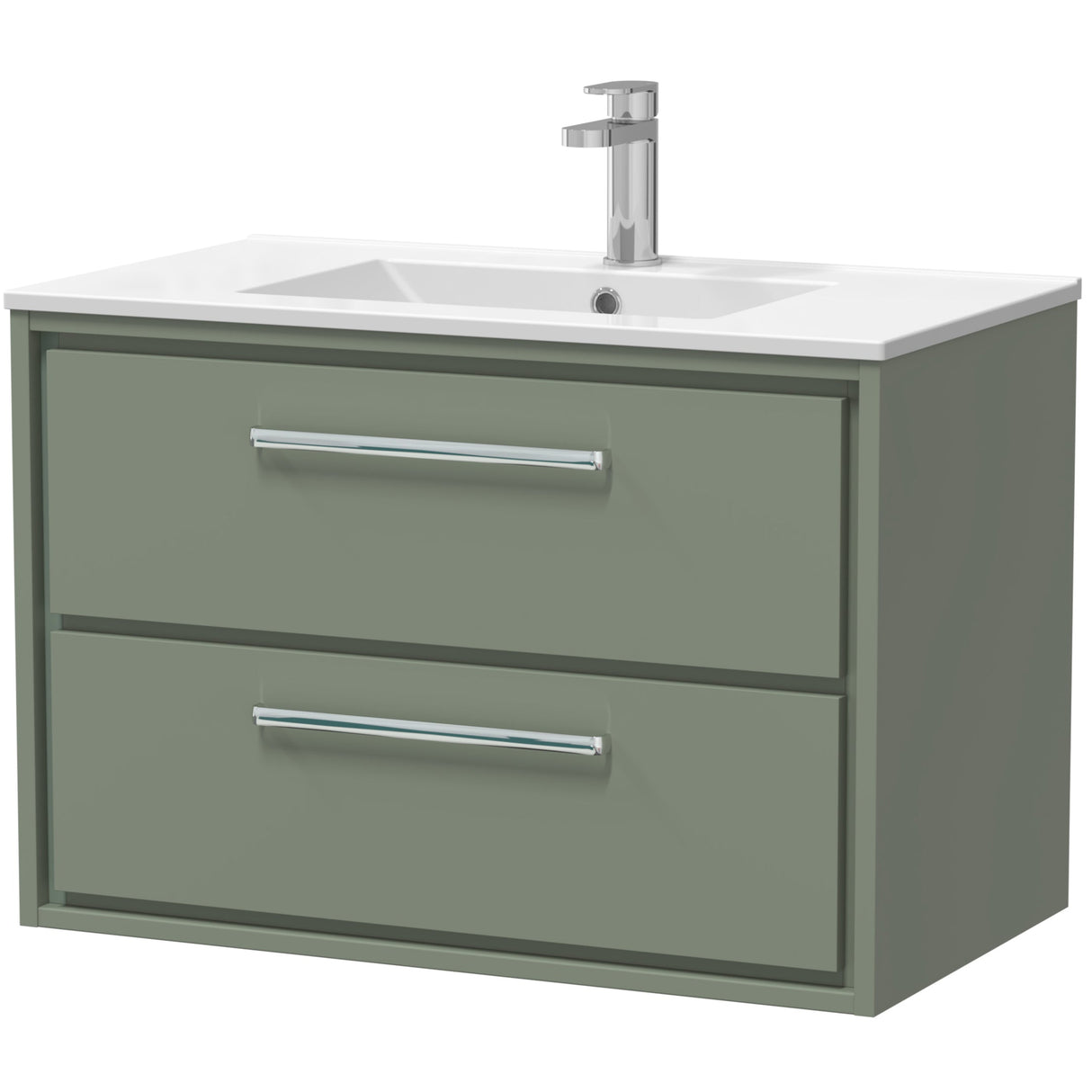 Hudson Reed Lille 800mm Wall Hung 2 Drawer Vanity Unit & Basin Fern Green LIL3126C