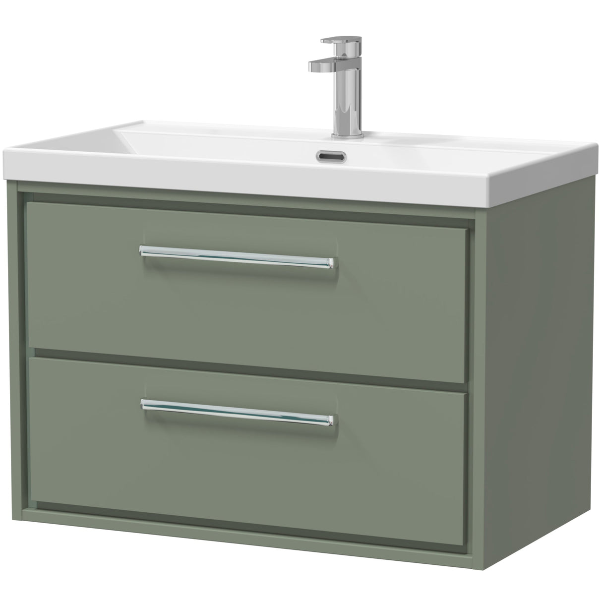 Hudson Reed Lille 800mm Wall Hung 2 Drawer Vanity Unit & Basin Fern Green LIL3126E