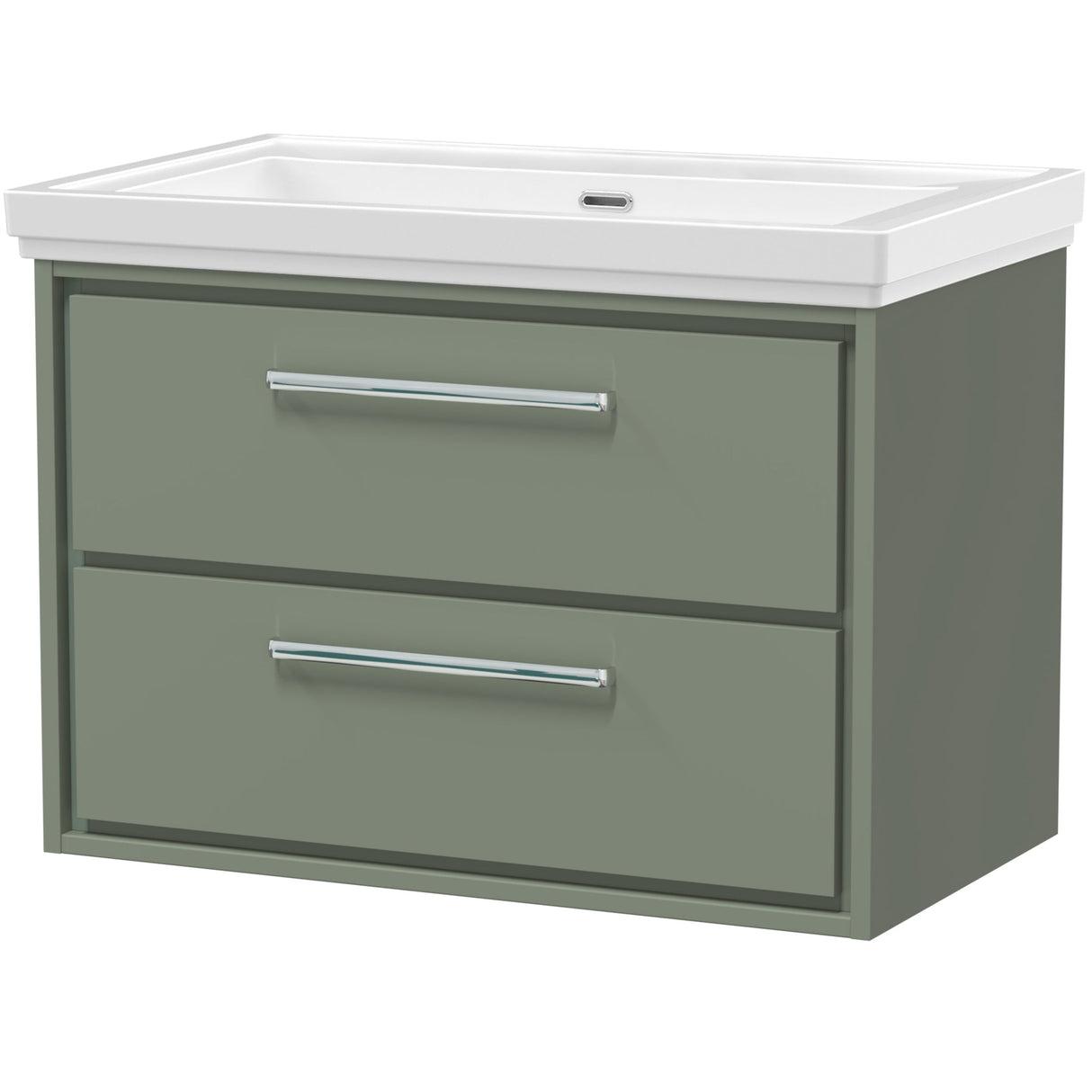 Hudson Reed Lille 800mm Wall Hung 2 Drawer Vanity Unit & Basin Fern Green LIL3126H