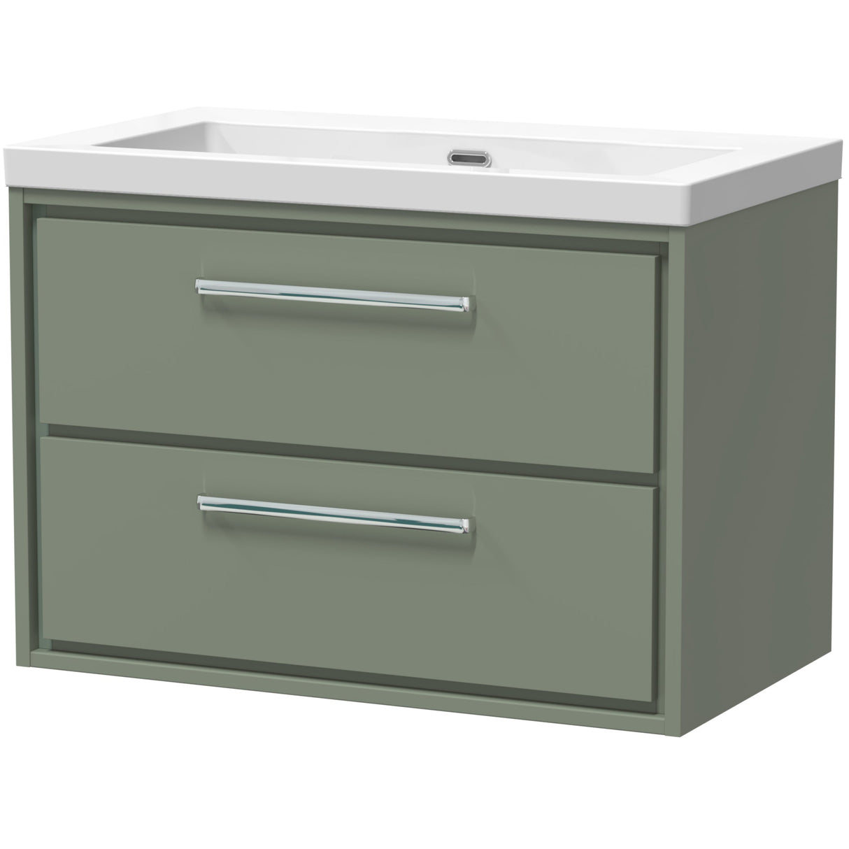 Hudson Reed Lille 800mm Wall Hung 2 Drawer Vanity Unit & Basin Fern Green LIL3126K