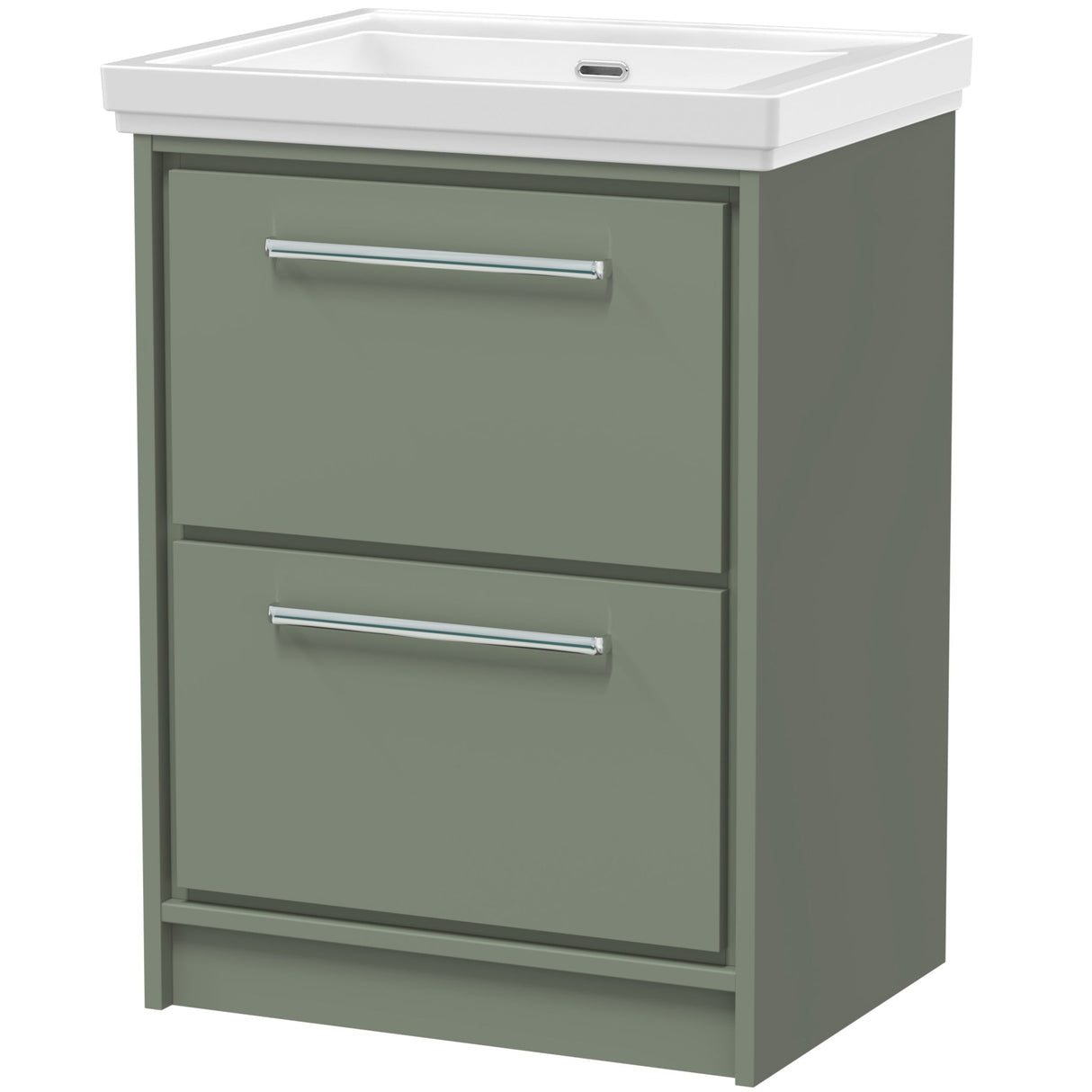 Hudson Reed Lille 600mm Freestanding 2 Drawer Vanity Unit & Basin Fern Green LIL3133H