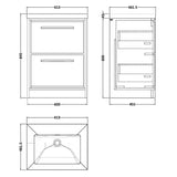 Hudson Reed Lille 600mm Freestanding 2 Drawer Vanity Unit & Basin Fern Green LIL3133K LD
