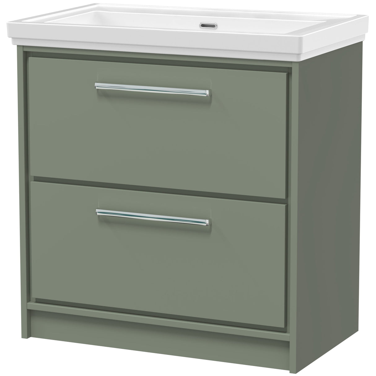 Hudson Reed Lille 800mm Freestanding 2 Drawer Vanity Unit & Basin Fern Green LIL3135H