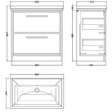 Hudson Reed Lille 800mm Freestanding 2 Drawer Vanity Unit & Basin Fern Green LIL3135H LD
