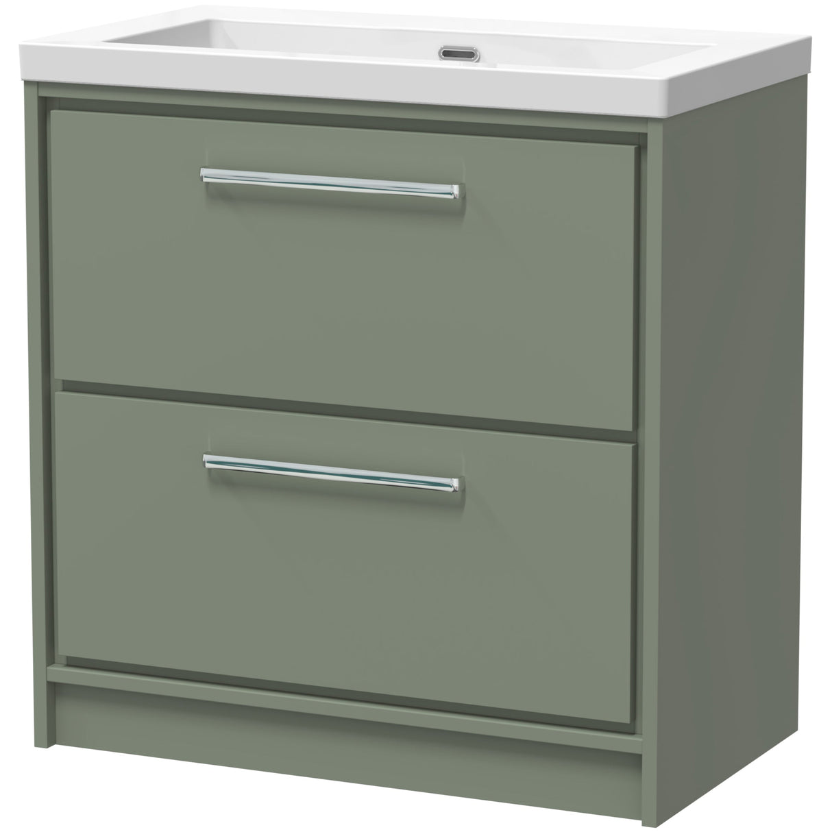 Hudson Reed Lille 800mm Freestanding 2 Drawer Vanity Unit & Basin Fern Green LIL3135K