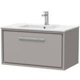Hudson Reed Lille 800mm Wall Hung 1 Drawer Vanity Unit & Basin Pebble Grey LIL3225C