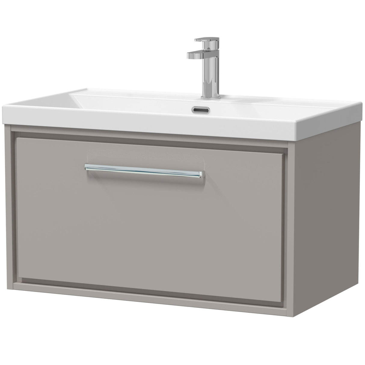 Hudson Reed Lille 800mm Wall Hung 1 Drawer Vanity Unit & Basin Pebble Grey LIL3225E