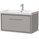 Hudson Reed Lille 800mm Wall Hung 1 Drawer Vanity Unit & Basin Pebble Grey LIL3225E