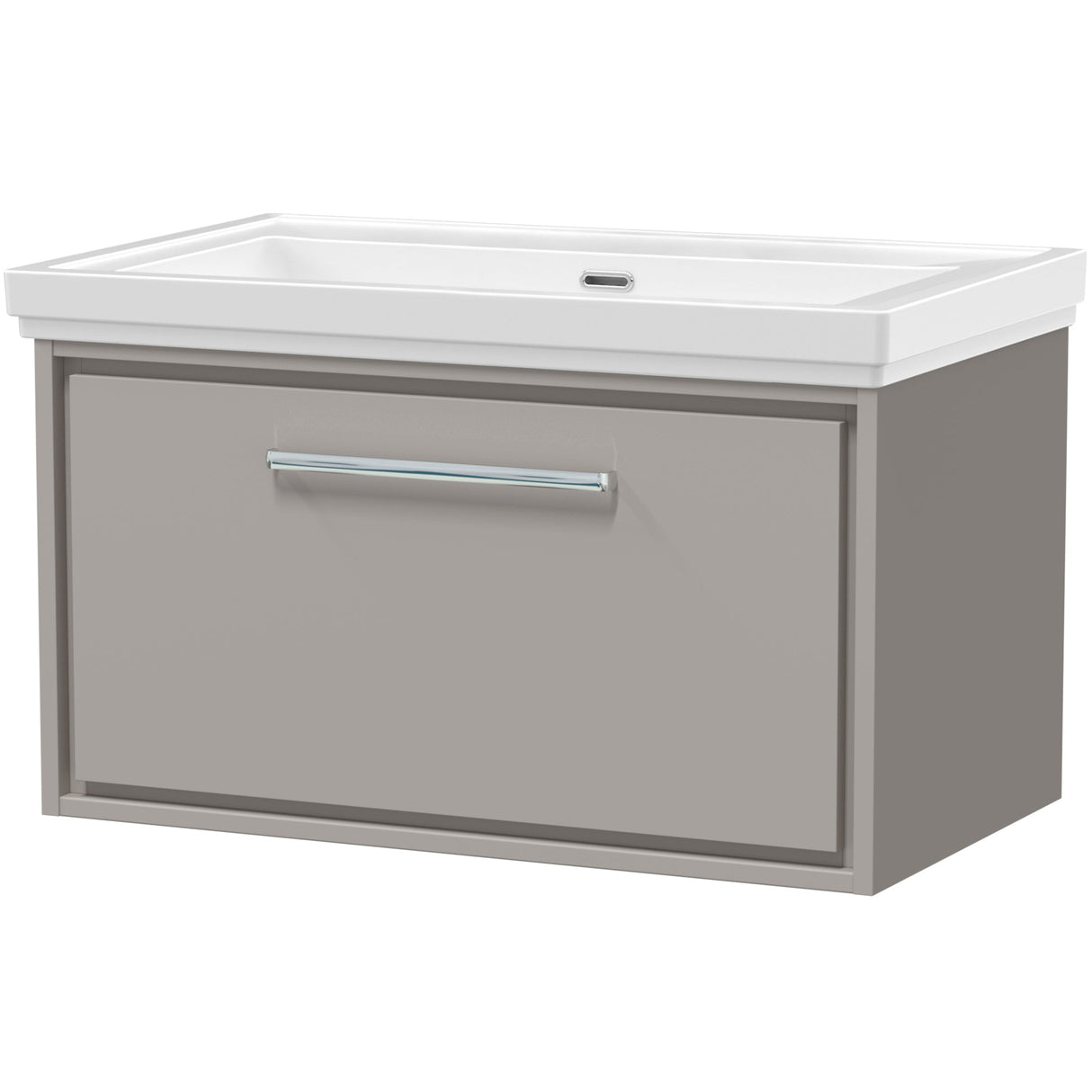 Hudson Reed Lille 800mm Wall Hung 1 Drawer Vanity Unit & Basin Pebble Grey LIL3225H