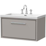 Hudson Reed Lille 800mm Wall Hung 1 Drawer Vanity Unit & Basin Pebble Grey LIL3225M
