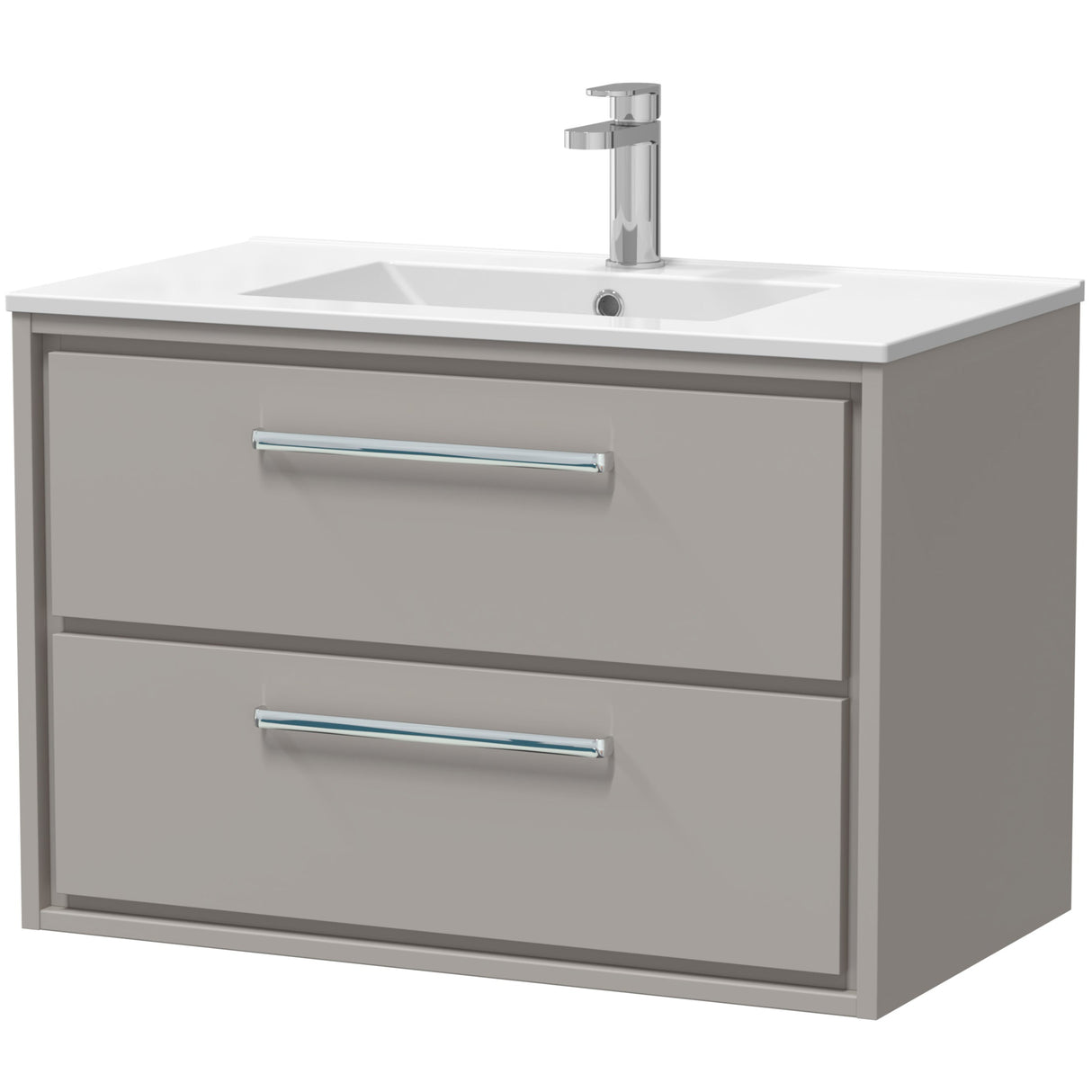 Hudson Reed Lille 800mm Wall Hung 2 Drawer Vanity Unit & Basin Pebble Grey LIL3226C
