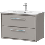 Hudson Reed Lille 800mm Wall Hung 2 Drawer Vanity Unit & Basin Pebble Grey LIL3226C