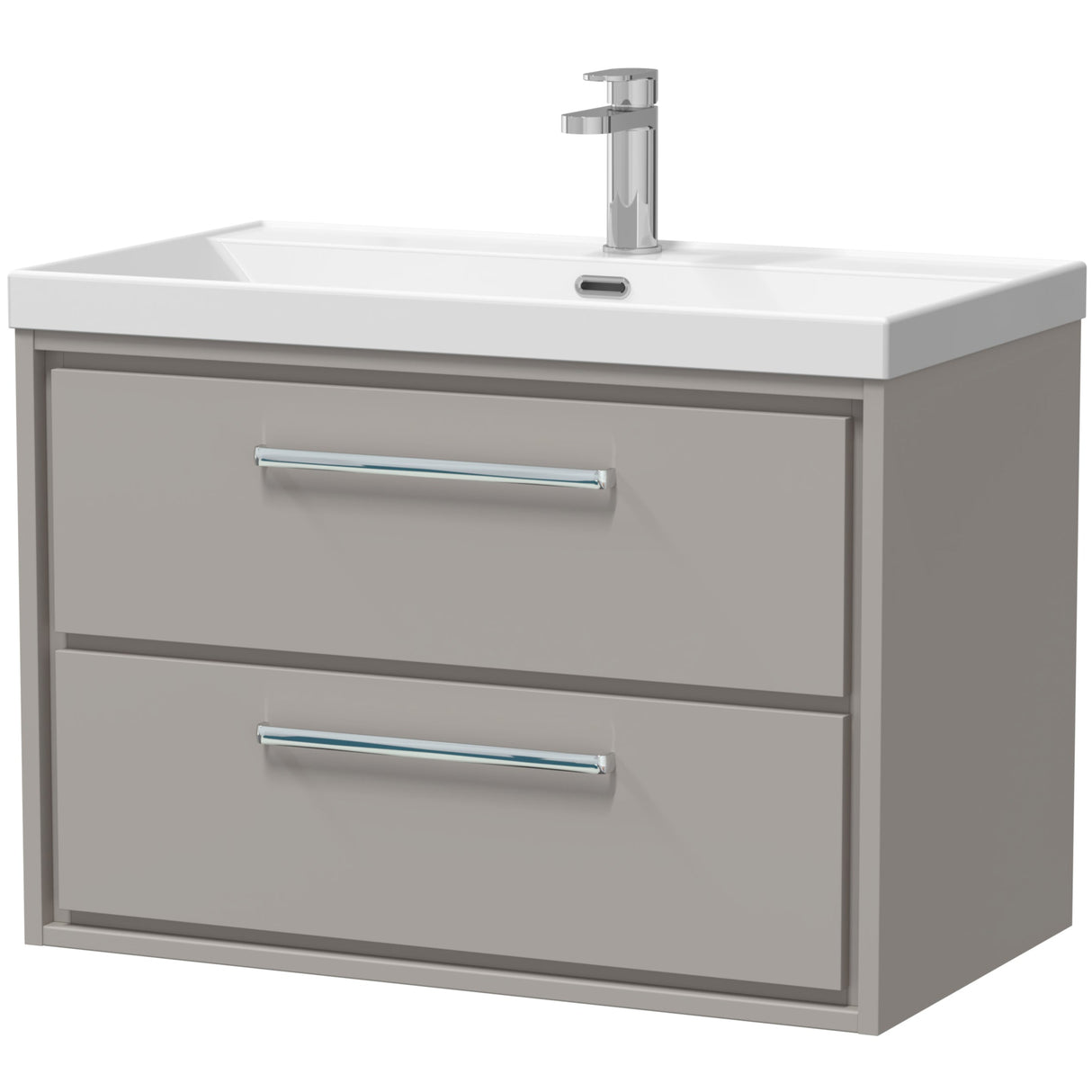 Hudson Reed Lille 800mm Wall Hung 2 Drawer Vanity Unit & Basin Pebble Grey LIL3226E