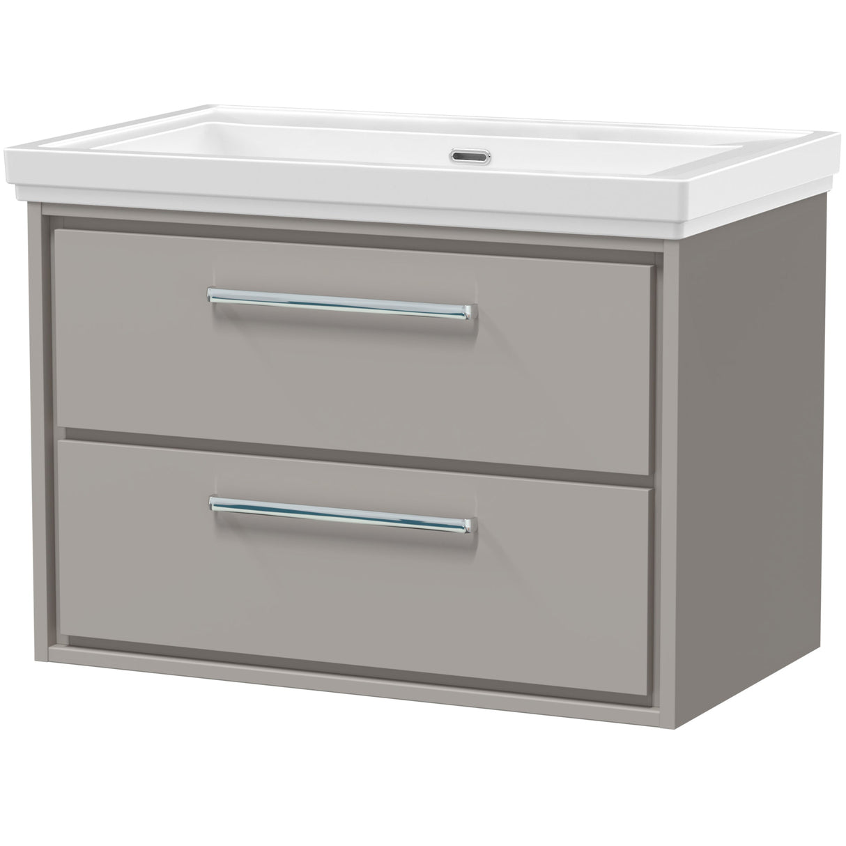 Hudson Reed Lille 800mm Wall Hung 2 Drawer Vanity Unit & Basin Pebble Grey LIL3226H