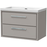 Hudson Reed Lille 800mm Wall Hung 2 Drawer Vanity Unit & Basin Pebble Grey LIL3226K