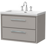 Hudson Reed Lille 800mm Wall Hung 2 Drawer Vanity Unit & Basin Pebble Grey LIL3226M