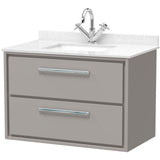 Hudson Reed Lille 800mm Wall Hung 2 Drawer Vanity Unit & Basin Pebble Grey LIL3226WS1
