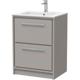 Hudson Reed Lille 600mm Freestanding 2 Drawer Vanity Unit & Basin Pebble Grey LIL3233C