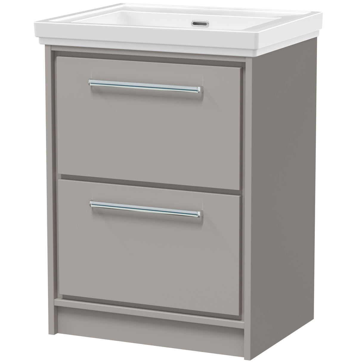 Hudson Reed Lille 600mm Freestanding 2 Drawer Vanity Unit & Basin Pebble Grey LIL3233H