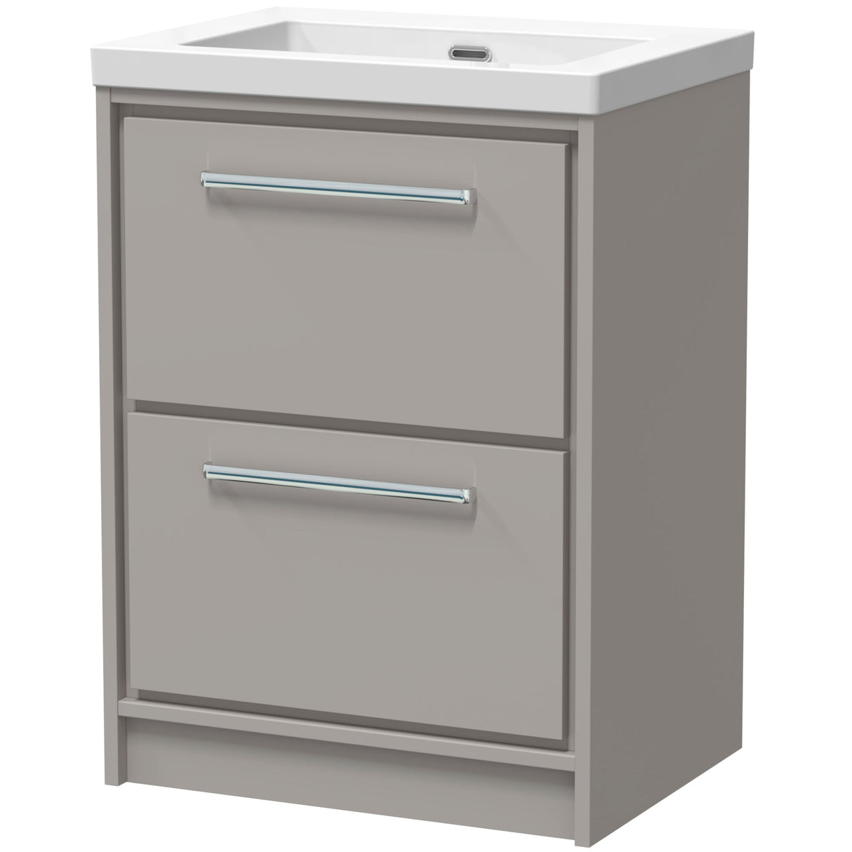 Hudson Reed Lille 600mm Freestanding 2 Drawer Vanity Unit & Basin Pebble Grey LIL3233K