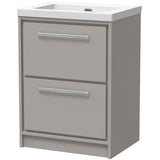 Hudson Reed Lille 600mm Freestanding 2 Drawer Vanity Unit & Basin Pebble Grey LIL3233K