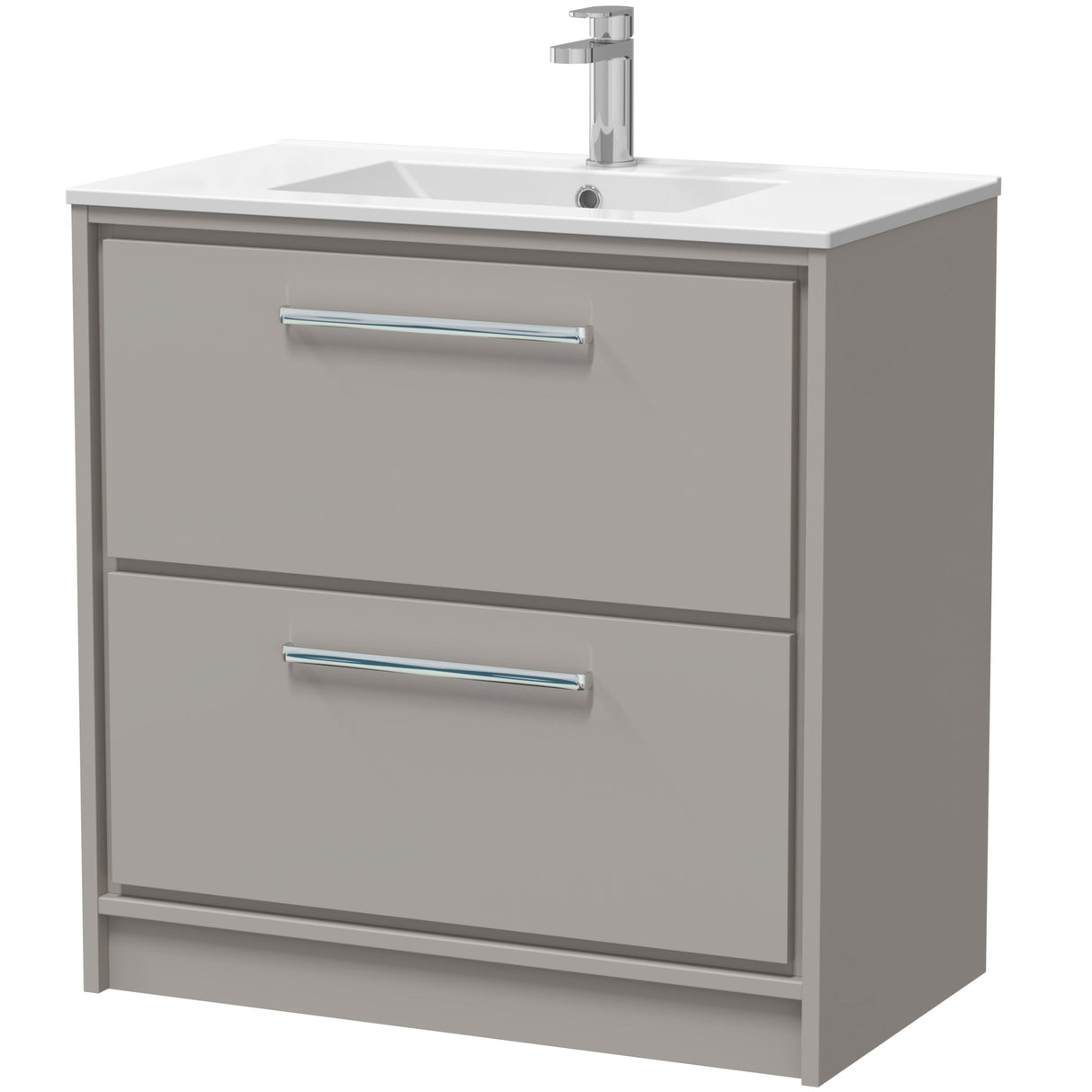 Hudson Reed Lille 800mm Freestanding 2 Drawer Vanity Unit & Basin Pebble Grey LIL3235C