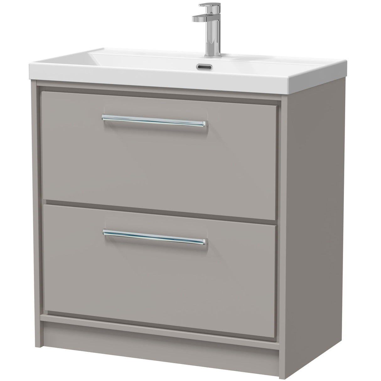 Hudson Reed Lille 800mm Freestanding 2 Drawer Vanity Unit & Basin Pebble Grey LIL3235E
