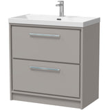 Hudson Reed Lille 800mm Freestanding 2 Drawer Vanity Unit & Basin Pebble Grey LIL3235E