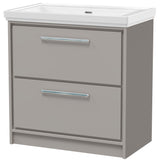 Hudson Reed Lille 800mm Freestanding 2 Drawer Vanity Unit & Basin Pebble Grey LIL3235H