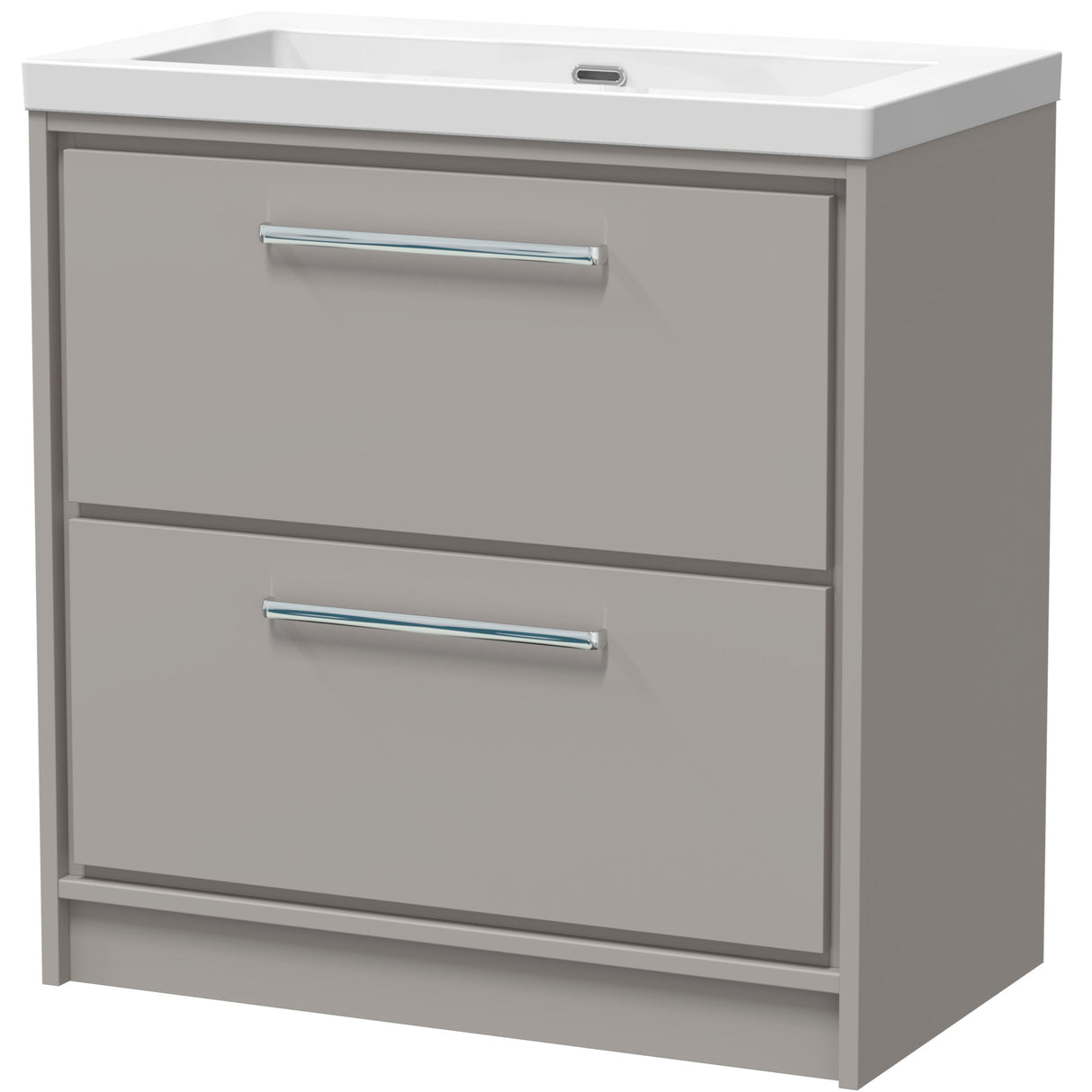 Hudson Reed Lille 800mm Freestanding 2 Drawer Vanity Unit & Basin Pebble Grey LIL3235K