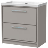 Hudson Reed Lille 800mm Freestanding 2 Drawer Vanity Unit & Basin Pebble Grey LIL3235K
